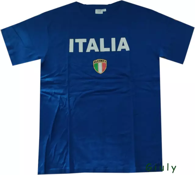 T-SHIRT ITALIA maglia Adulto Bambino Sport NAZIONALE azzurri calcio idea regalo