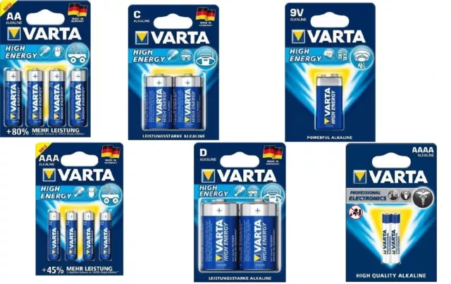 Varta High Energy Mignon AA Micro AAA Baby C Mono D 9V Block Batterien