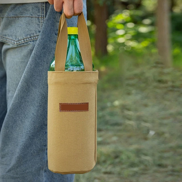 Neopren-Wasserflaschentasche Für Outdoor – Tragetasche Mit Schlaufe Für Flaschen Bis 550 Ml, Schwarz, 17,5x6,6 Cm