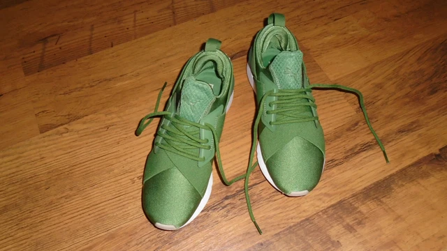 PUMA IGNITE TRAINERS Gym Muse Satin Vineyard Green Sz 5 Excellent