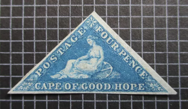 RARE CAPE OF GOOD HOPE MINT 4d BLUE ON WHITE RPS CERT SG 6a COGH TRIANGULAR