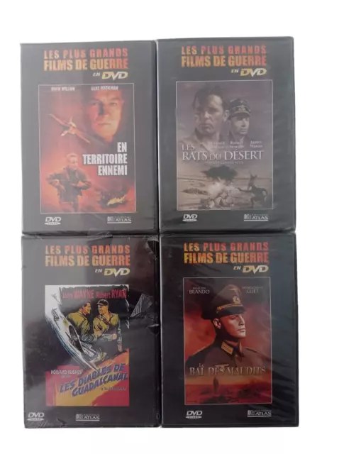 4 dvd, le Bal Des Maudits ,les Rats du Desert,Diables de Guadalcanal,Territoire
