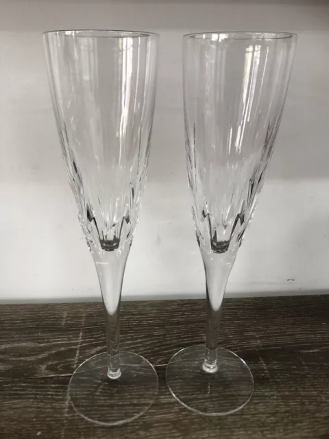 Royal Doulton Crystal Champagne Flutes x 2