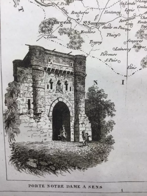 Yonne 1836 Porte Notre Dame Sens Vermanton Auxerre Vezelay Joigny Chablis Noyers 2