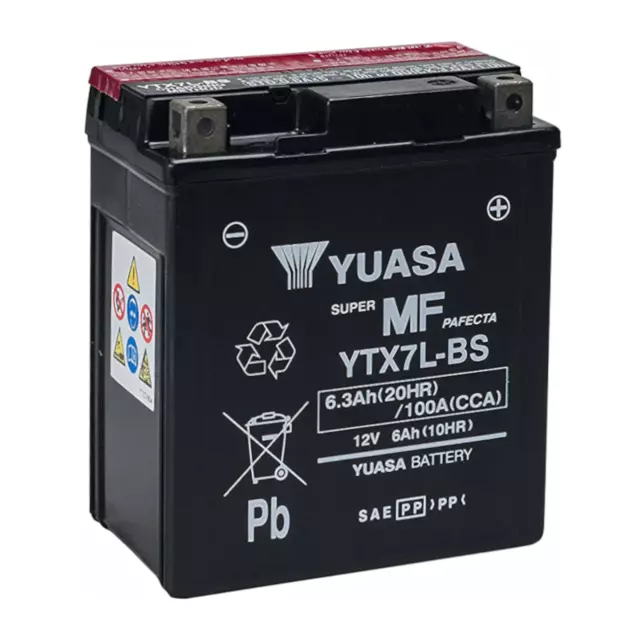 Batterie Aprilia Habana/150 2003/2007 Yuasa YTX7L-BS 12 V 6 Ah GIA 'Activé