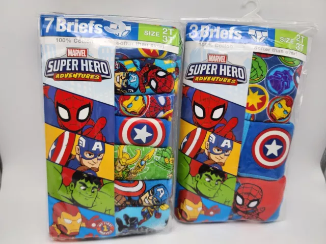 Marvel Superhero Boys 2T/3T - 10 Pack Brief Underwear Multicolor NEW