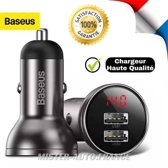 Chargeur Double USB Allume Cigare pour Voiture 4.8A 24W ★Charge Rapide Téléphone