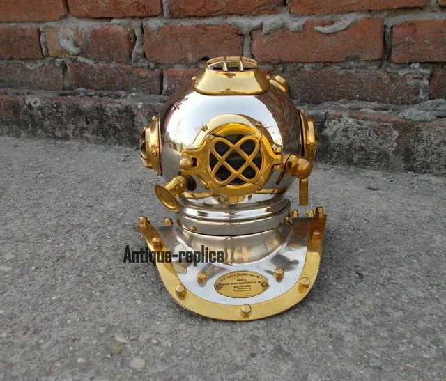 Mini Casque De Plongée Décoratif Laiton & Cuivre Style US Navy - Décoration Intérieur
