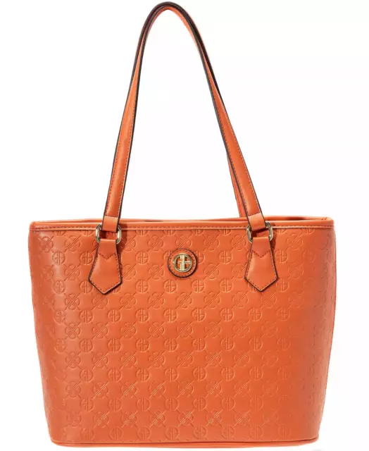 Giani Bernini - Debosssed Signature Tote in Tangerine