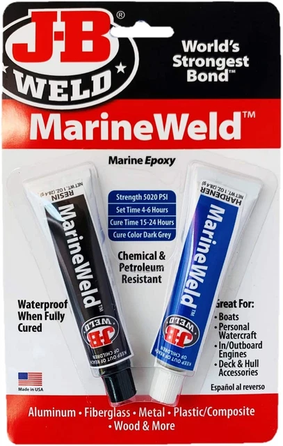 Marineweld Marine Epoxy for Aluminum,Fiberglass,Metal Etc. - 2 Oz.