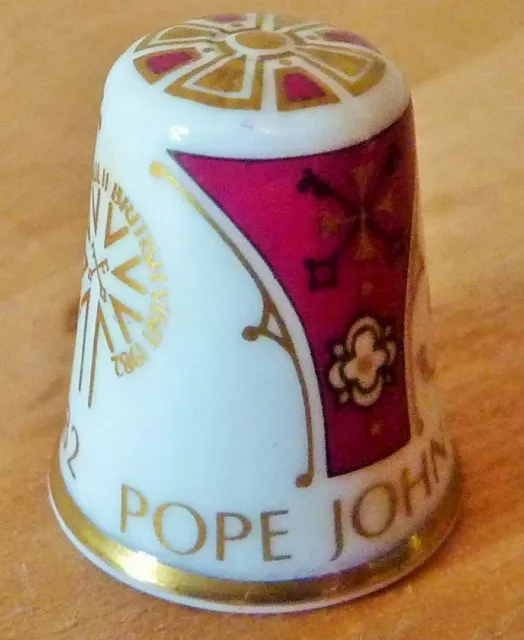 Spode Fine Bone China Thimble Pope John Paul Ii Uk Visit 1982 Unboxed