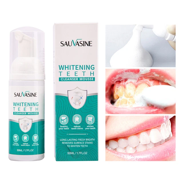 50 ml espuma blanqueadora para limpiar dientes espuma para eliminar manchas pasta de dientes higiene oral