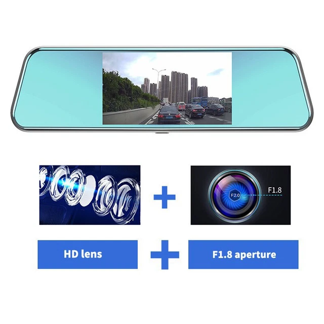 5.5" Dual Lens HD Truck DVR Rearview Video Dash Cam Recorder Camera G-Sensor Kit