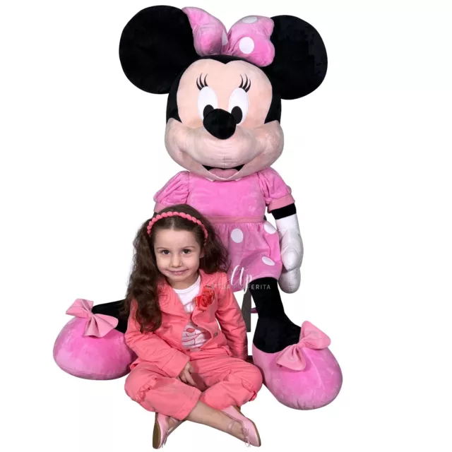 Minnie Mouse 130cm Gigante Peluche Originale Disney Simba Modello Classico Rosa