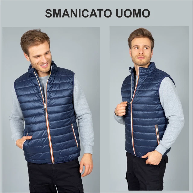 Giubbotto Smanicato  Uomo Gilet con Cerniera Piumino M L XL XXL XXXL JRC
