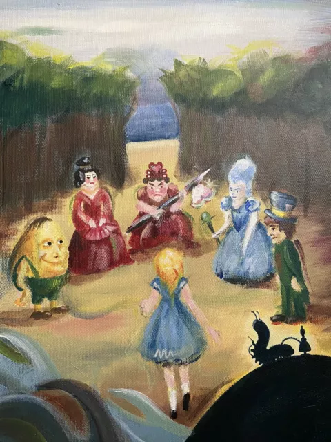 ALICE IN WONDERLAND MAD HATTER Queen of Hearts Oil Painting on Canvas ...