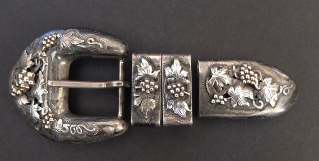Lot De Boucles De Ceinture Western Vintage Alan Hykes En Argent Sterling – Ranger Jamais Portées