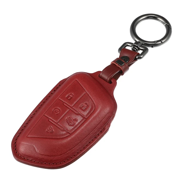 Imitación Cuero 5 Botón Automático Remoto Carcasa Estuche Vino Rojo