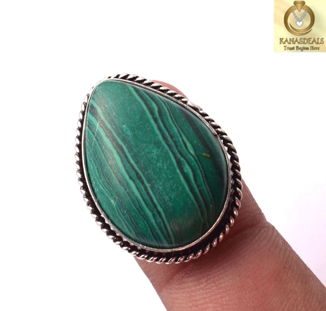 Malachite Plated Ring Gorgeous Jewellery 7 GM Value-Priced @1.99-66315
