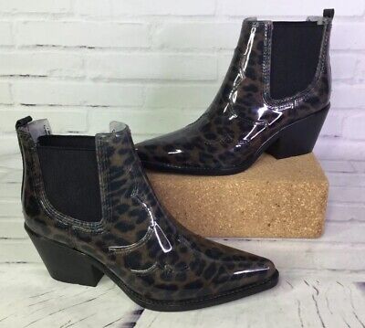 Sam Edelman Womens Size 6 Rain Boots Tinsley Vinyl Rubber Leopard Animal Print