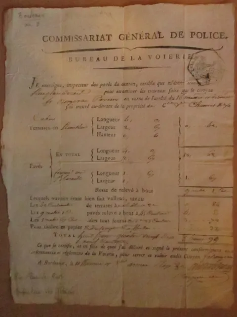 DOC MS 1800 : EXAMEN DES TRAVAUX FAITS par François BERGERAC A BORDEAUX