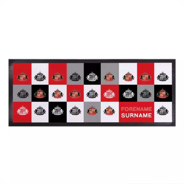 Sunderland AFC Officially Licensed - Chequered - Personalised Bar Runner