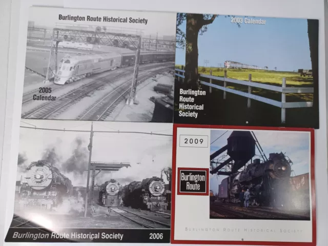 LOT OF 4 Burlington Route Historical Calendars 2003 ,2005, 2006 & 2009