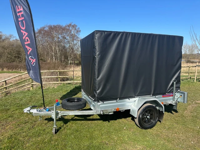 BRAND NEW APACHE 7x4 Box Trailer inc Rear Doors & Removable cover-UK ...
