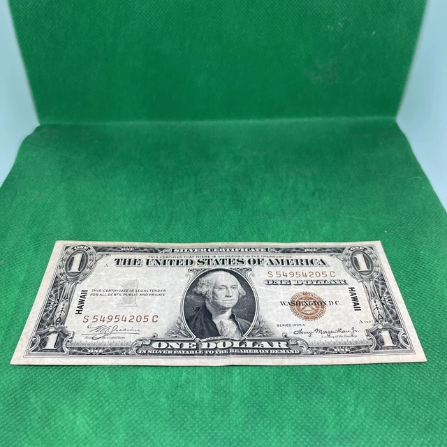 1935 A Series $1 One Dollar Silver Certificate Hawaii Nice!