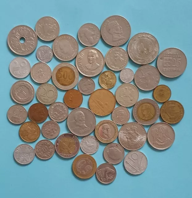 UNA COLECCION UNICA de  41 MONEDAS de  41 PAISES en los  5 CONTINENTES