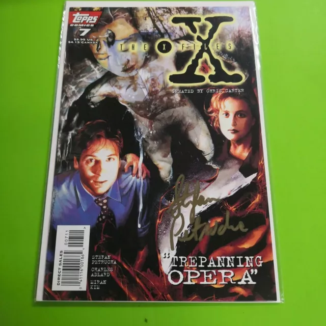 The X-Files Comic Topps #7 Signed Stefan Petrucha COA - VF+ / NM