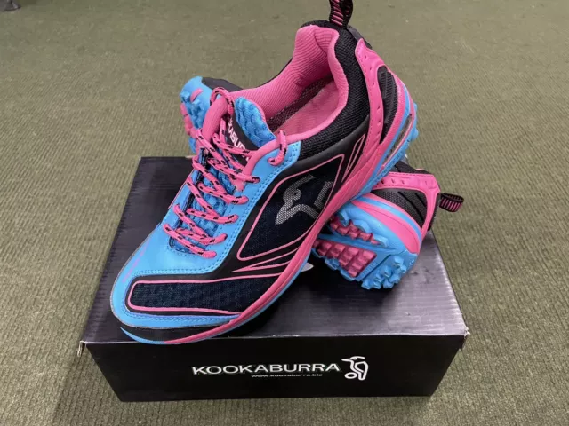 Kookaburra Lithium Junior Hockey Shoe (Turquoise/Pink/Black) UK Size 4