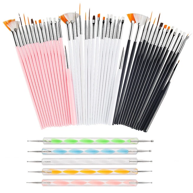 20PCS UV Gel Nail Art Design Set Dotting Painting Drawing Polish Brush Pen To.kz
