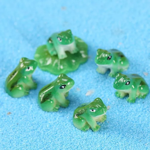 10pcs Cute Mini Frogs Ornament Resin Crafts Garden Frogs Decoration  Home Decor