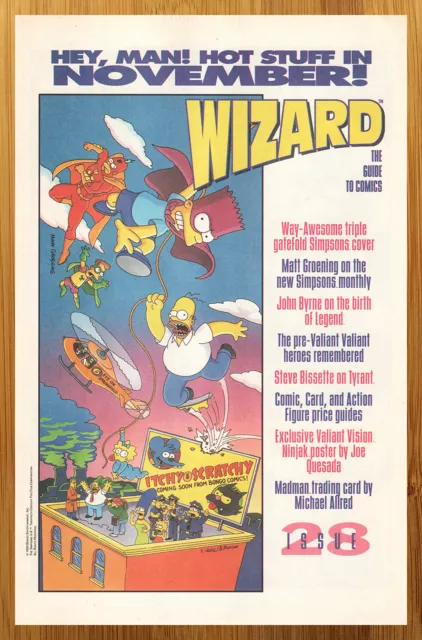 1993 Wizard Magazine Vintage Print Ad/Poster The Simpsons Bartman Homer Art 90s