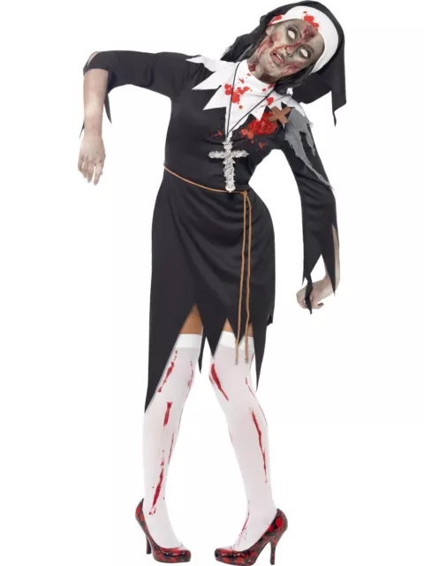 Zombie Nonne Déguisement Sanglant Sister Effrayant Mary Halloween Dead Costume 2