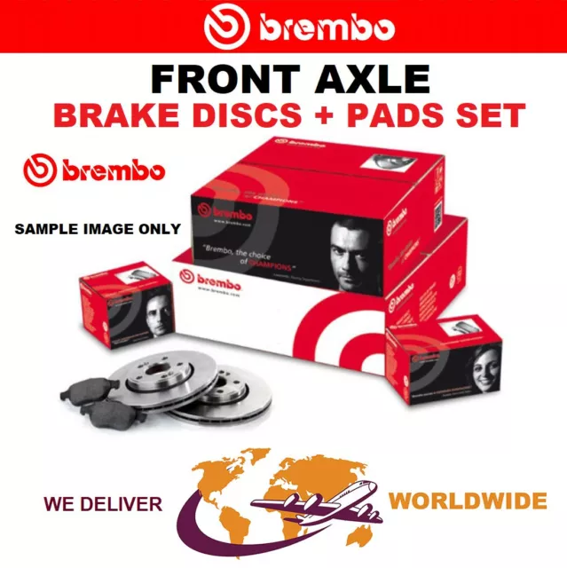 BREMBO Front Axle BRAKE DISCS + BRAKE PADS SET for PEUGEOT 208 1.6 GTi 2012-on