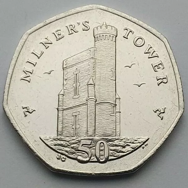 Isle of Man Milner's Tower 50p coin - Circulated