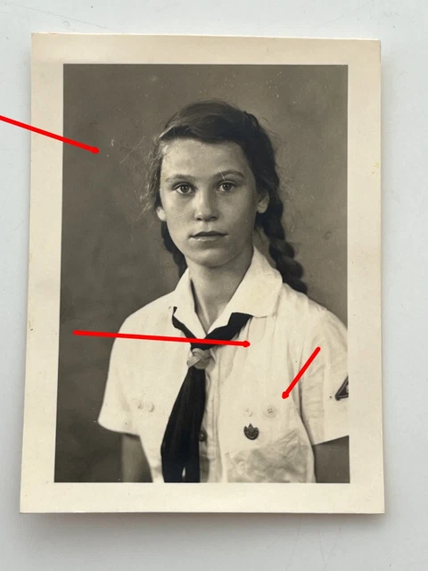 FOTO PORTRAIT, MÄDCHEN, BDM Mädel Grete, Passfoto Nord Hamburg EUR 56 ...