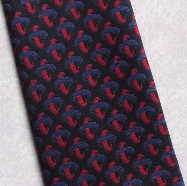 Tie Necktie Mens Vintage Crested Club Association Society Black Navy Red