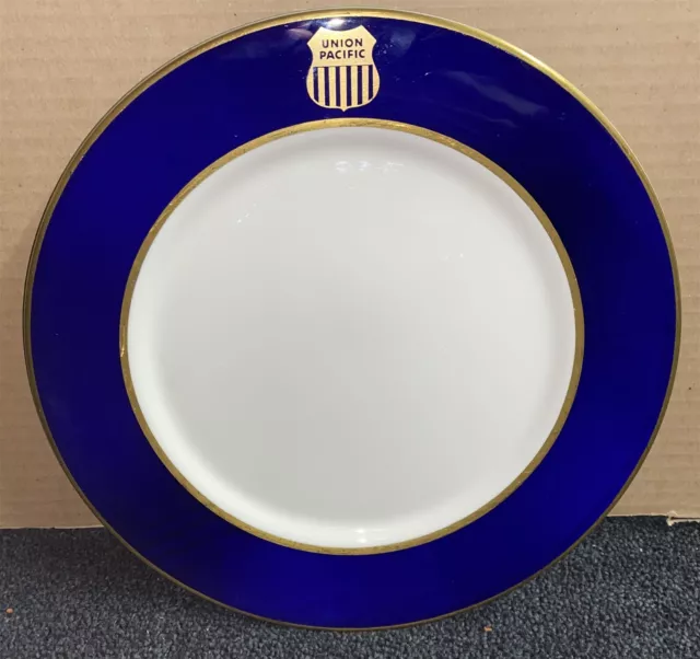 Union Pacific Railroad Dining car Cobalt Pattern dinner plate