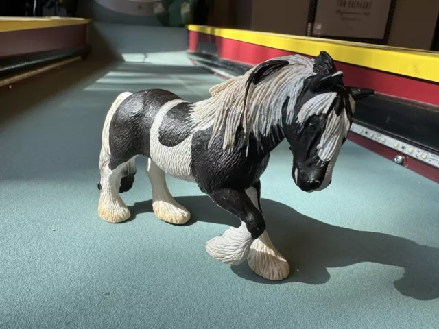 Schleich 2003 Tinker Mare Horse Black White Clydesdale RETIRED Figure Farm Toy