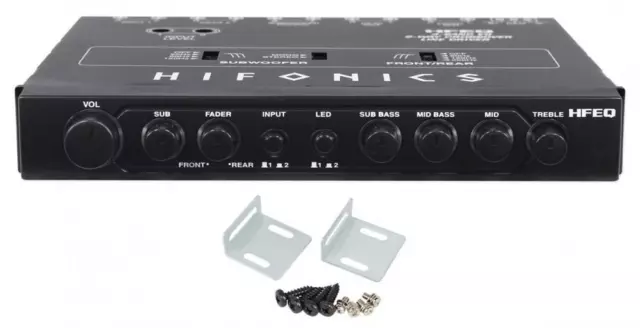 Hifonics HFEQ 4-Band Equalizer with 9V Line-Driver & Multiple-Source Processor