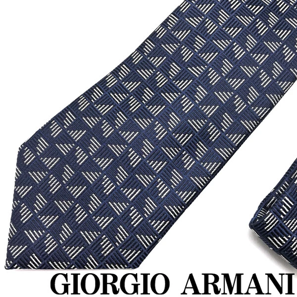 Giorgio Armani Tie Brand Silk Marine Blue Width Of The Tip 8cm a609