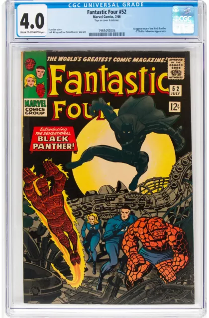 FANTASTIC FOUR #52 CGC 4.0 - 1966, 1st Appearance of the Black Panther