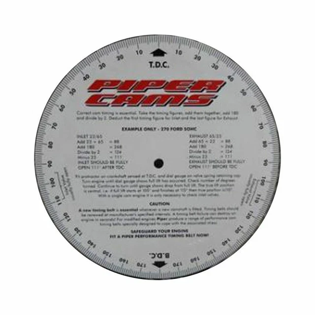 PIPER CAMS CAMSHAFT Timing Disc Protractor 360 Degree Engine Tuning ...