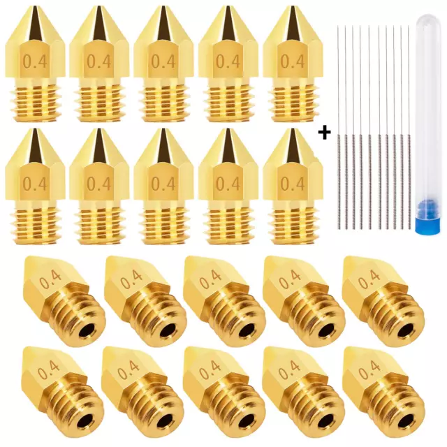 20x Buse Nozzle 0.4mm MK8 pour Creality CR10/10S/S4/S5 Ender 3/5 imprimante 3D