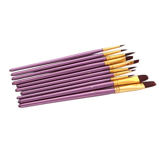 10 x set di pennelli in nylon per pittura per capelli in acrilico pennello per