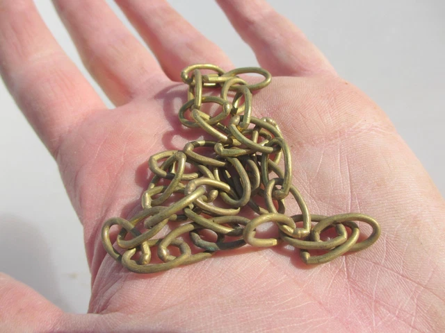 Antique Brass Lighting Chain Hanger Loop Chandelier Light Old Vintage 14"
