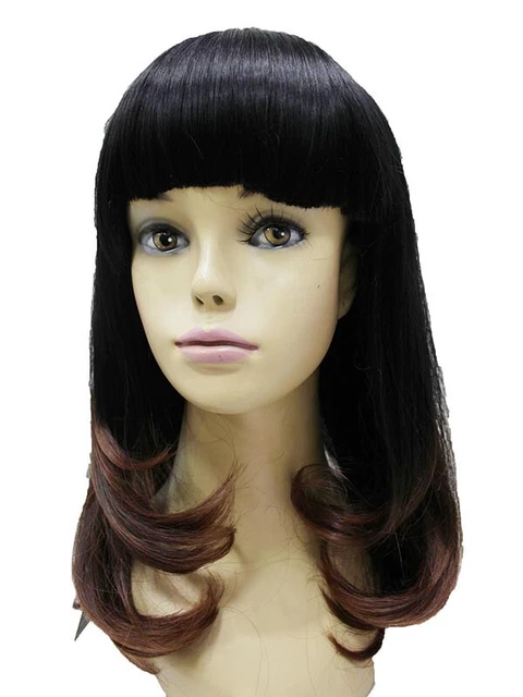 long Straight Gradient Color women Wig layered wavy Synthetic Hair Costume Wigs